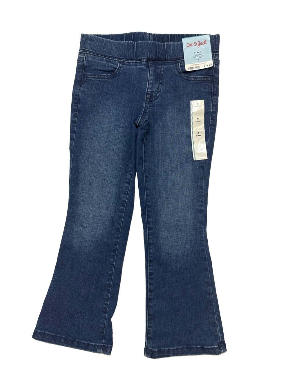 Cat & Jack Girls Mid Rise Pull On Flare Jeans Size 6